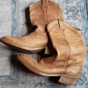Vibram Tan Leather Heeled Boots